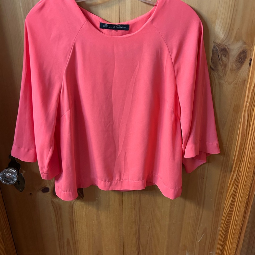 Rose & Olive Coral Pink Blouse